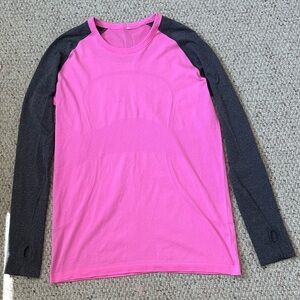 Lululemon Swiftly Tech Long Sleeve Pink and Grey